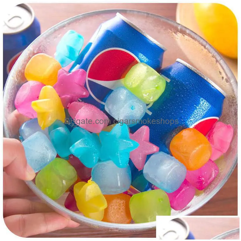 new 20pcs star shaped reusable ice cubes plastic multicolour ice cube picnic keep drink cool physical cooling bar tool