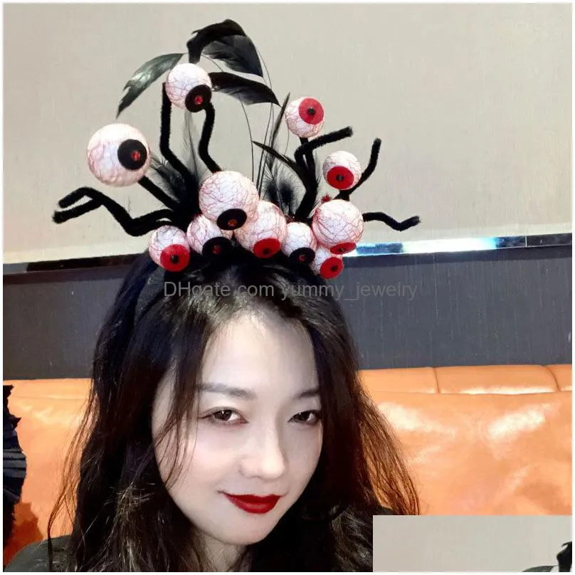 headbands halloween horror eyeball hair hoop for lady and girls headband diy party decorations props 220826