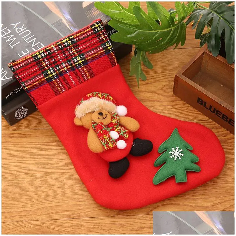 christmas stockings gift christmas stocking sock santa claus xmas tree hanging decor christmas stockings candy gift bag