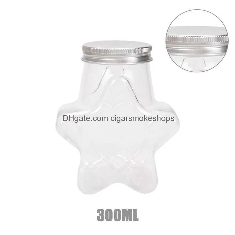 1pc creative beverage bottle five-pointed star shape drink bottle home outdoor milk bottle pet milk tea juice cold drink bottle