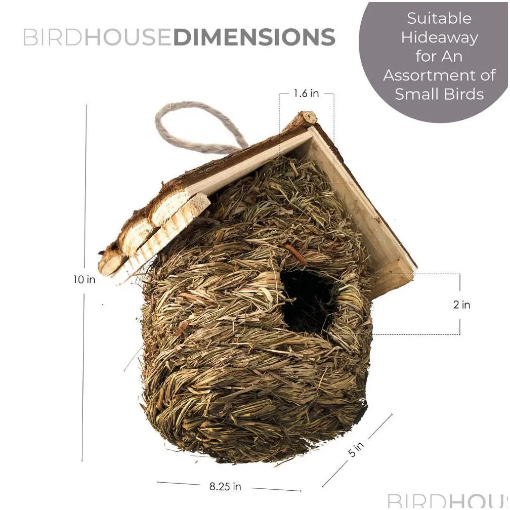 bird cages backyard expressions 2 pack of songbird house natural bird huts outdoor grass woven bird nest set of 2 bird cage 230516