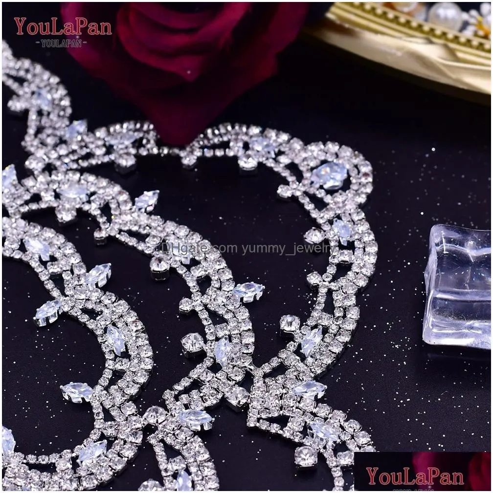 wedding hair jewelry youlapan hp480 bridal headband big flower shape headdress for women crystal hollow headpiece zircon headwear