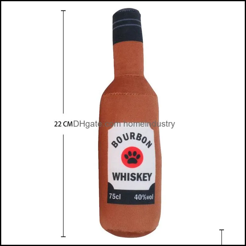 Plush Squeaky Dog Toys Funny Drink Parody Alcohol Whiskey Dogs Toy Puppy Birthday Gifts Toy