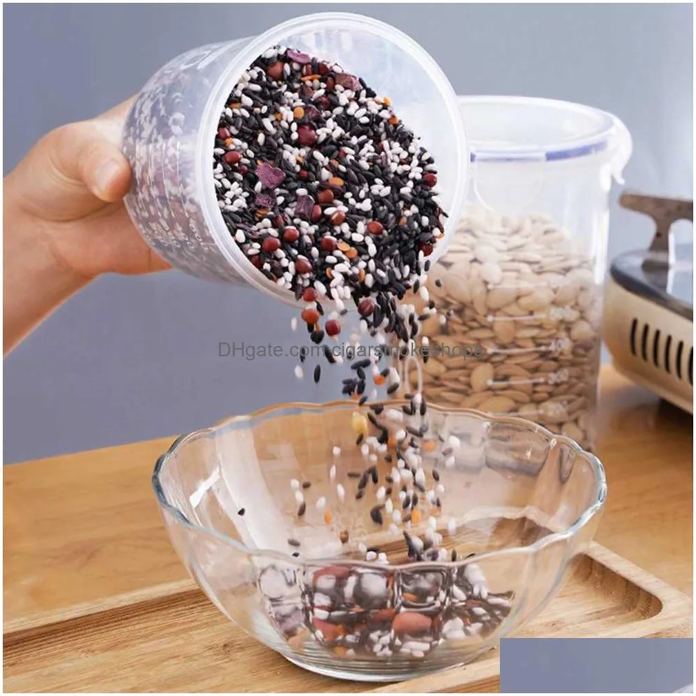 kitchen storage box food sealed jars keep food  storage box large-capacity moisture-proof scale storage transparent jars