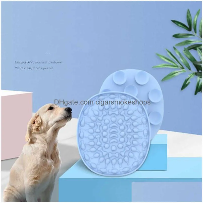 pet slow food plate dog silicone lick mat for dogs bathing distraction silicone sucker food training pets feeder supplies 2022