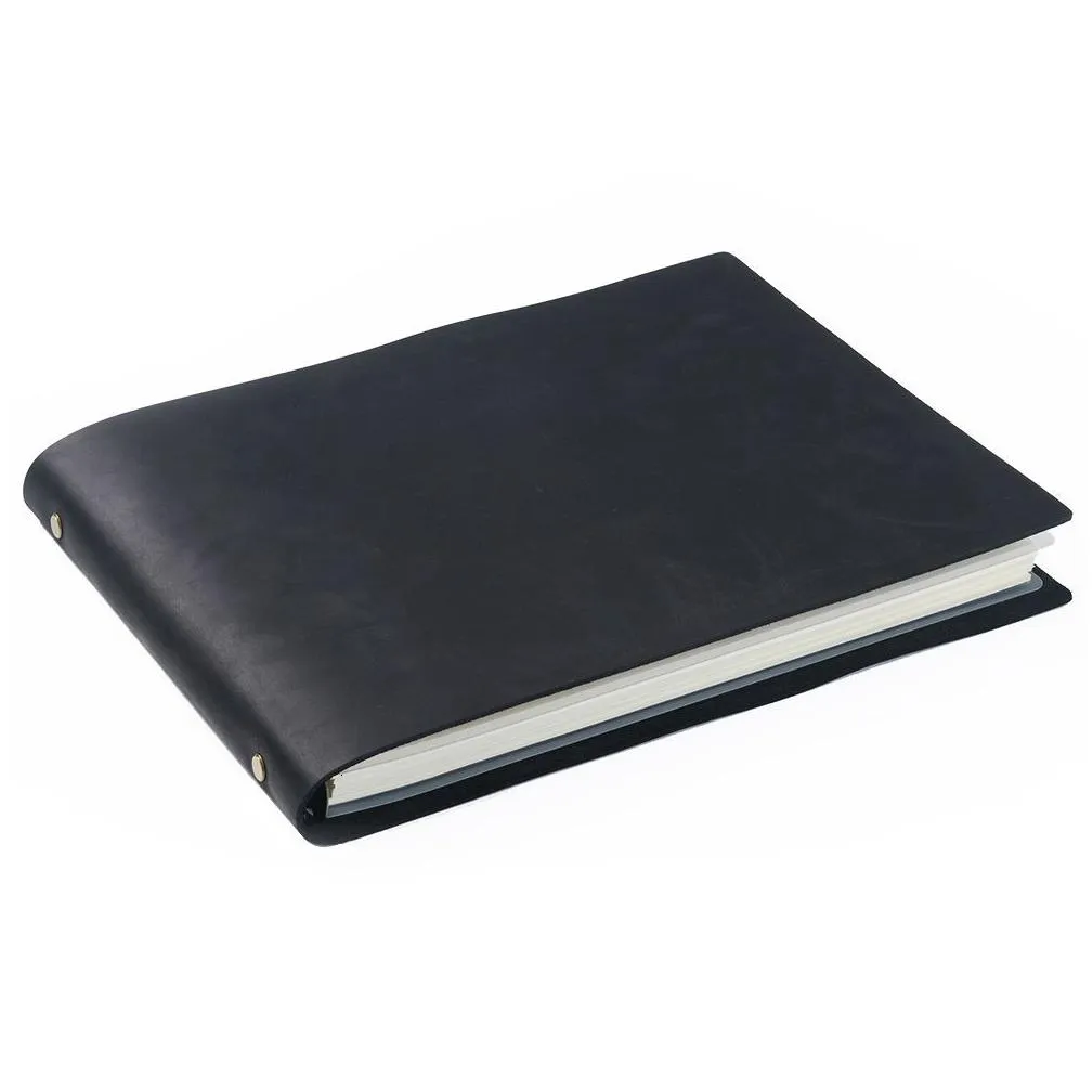 wholesale notepads aiguoniu first layer cowhide a4 size ring planner genuine leather horizontal notepad retro sketchbook business notebookwholesale