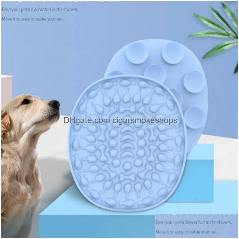 pet slow food plate dog silicone lick mat for dogs bathing distraction silicone sucker food training pets feeder supplies 2022