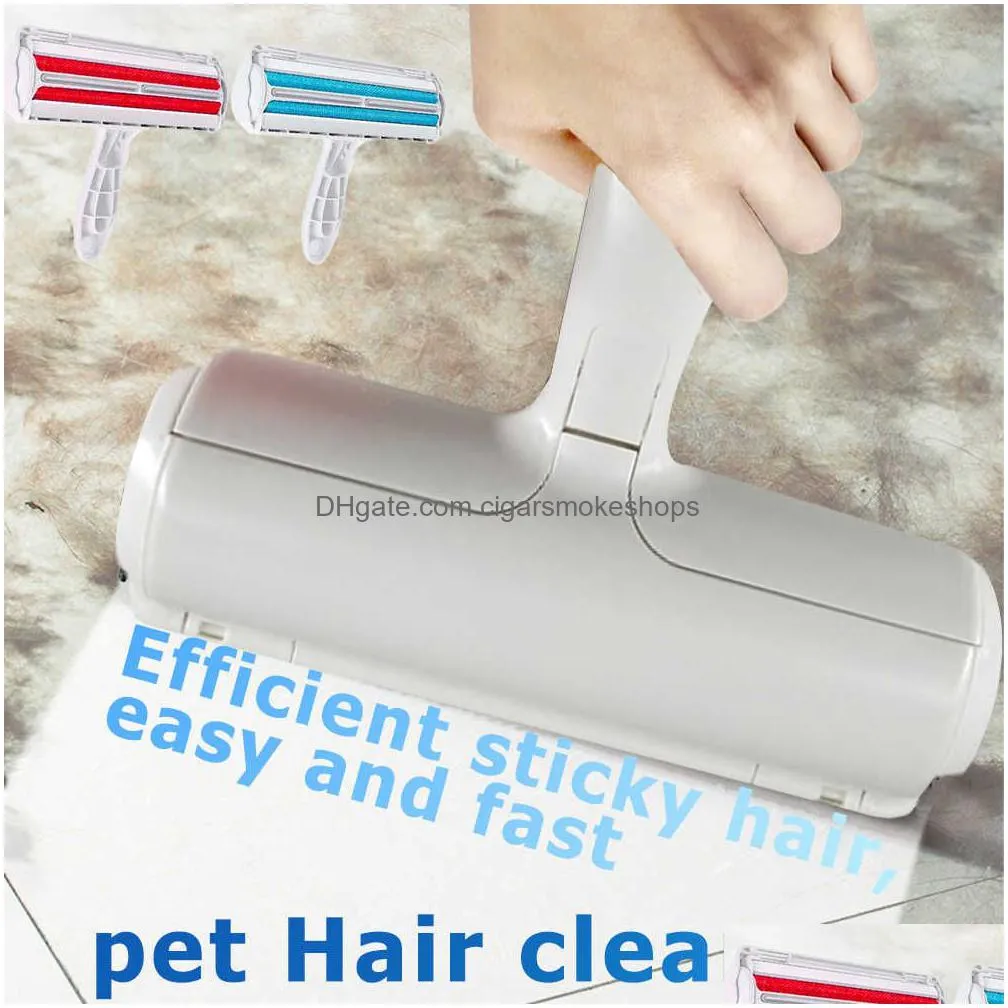 pet hair roller remover lint brush 2-way dog cat comb tool convenient cleaning dog cat fur brush base animal hair removal tool - perfect for