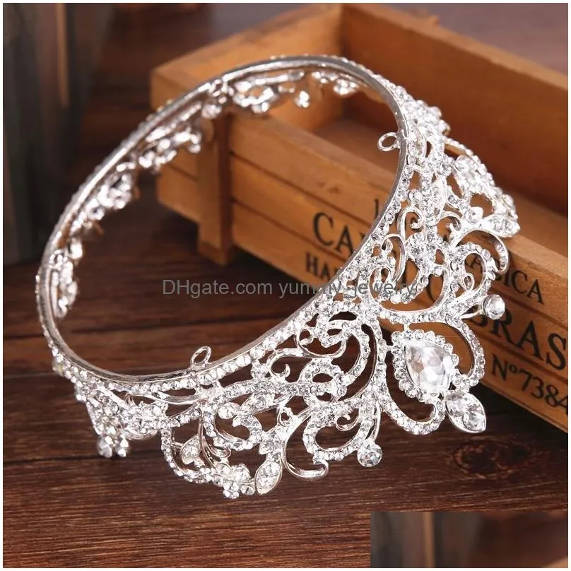 wedding hair jewelry silver color crystal crown princess tiara accessories round small for girl ornament 230202
