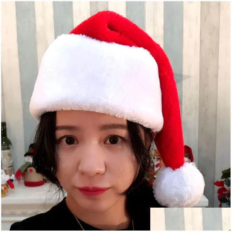 wholesale high quality festival adult children red christmas hat multi size christmas decoration ornaments santa claus hat