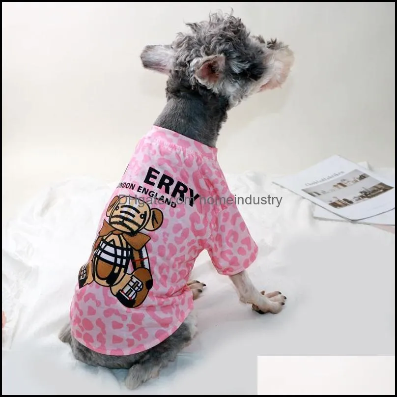 Dog Shirts Lovely Bear Designer Pet Clothes Summer Dog Apparel for Small Dogs Chihuahua Yorkies Bulldog