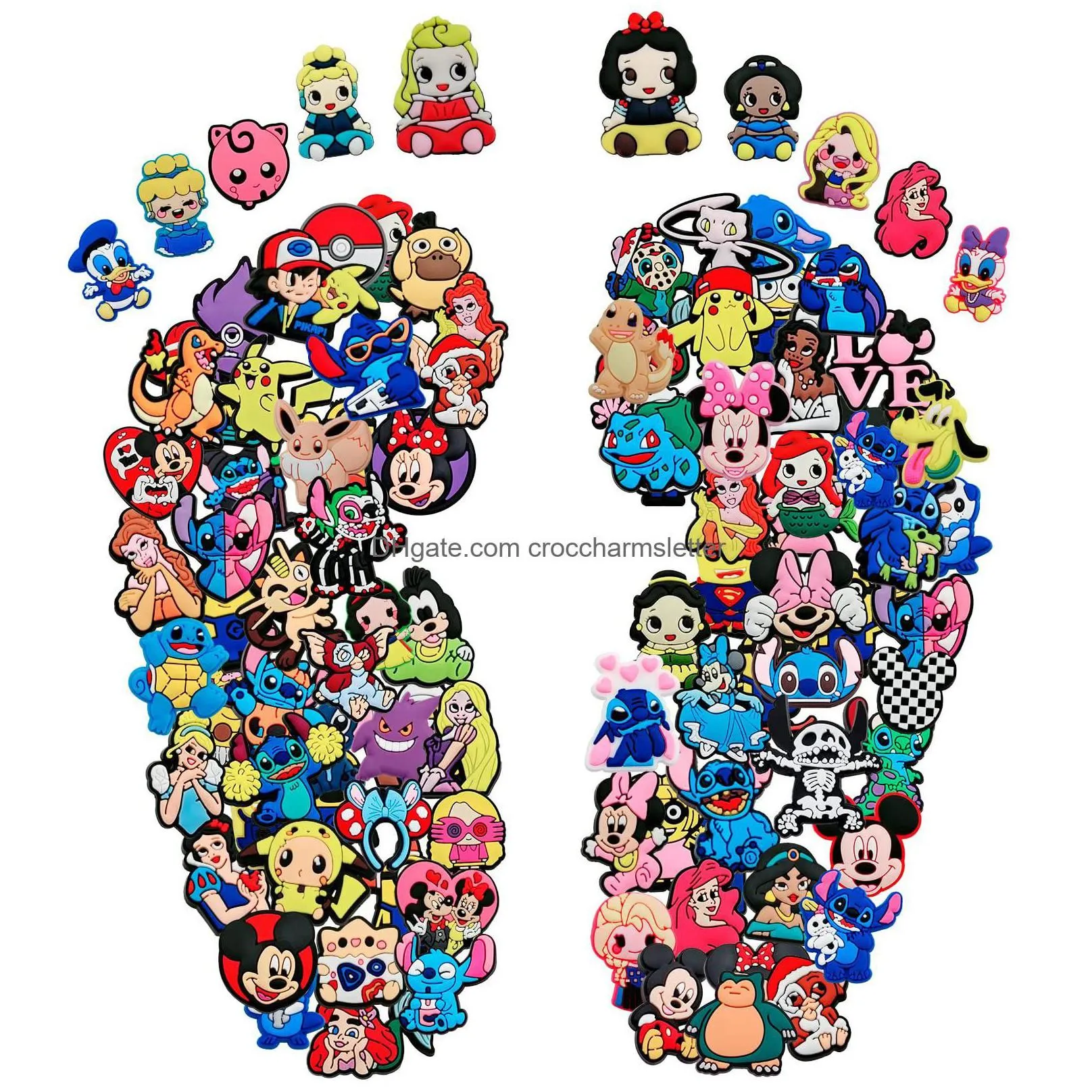 shoe parts accessories 30 random cute cartoon bears charms for clog sandals button wristband bracelet decoration boys girls drop deli