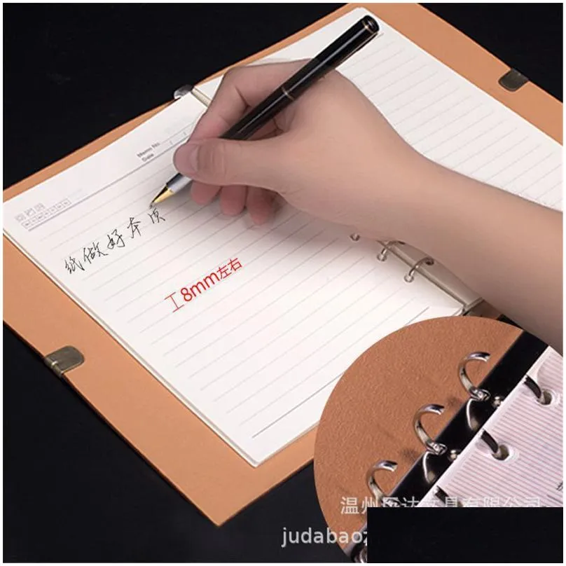 wholesale notepads refillable journal notebook 6 ring binder loose-leaf notepad a5 100sheets thick lined paper for drawing writing planning w3jd