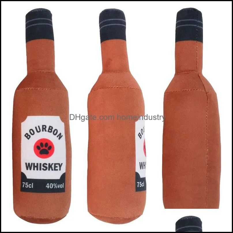 Plush Squeaky Dog Toys Funny Drink Parody Alcohol Whiskey Dogs Toy Puppy Birthday Gifts Toy