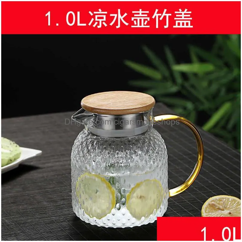 1-1.9l cold kettle glass large capacity rice grain kettle heatable glass set cool white kettle household cup drinkware hot