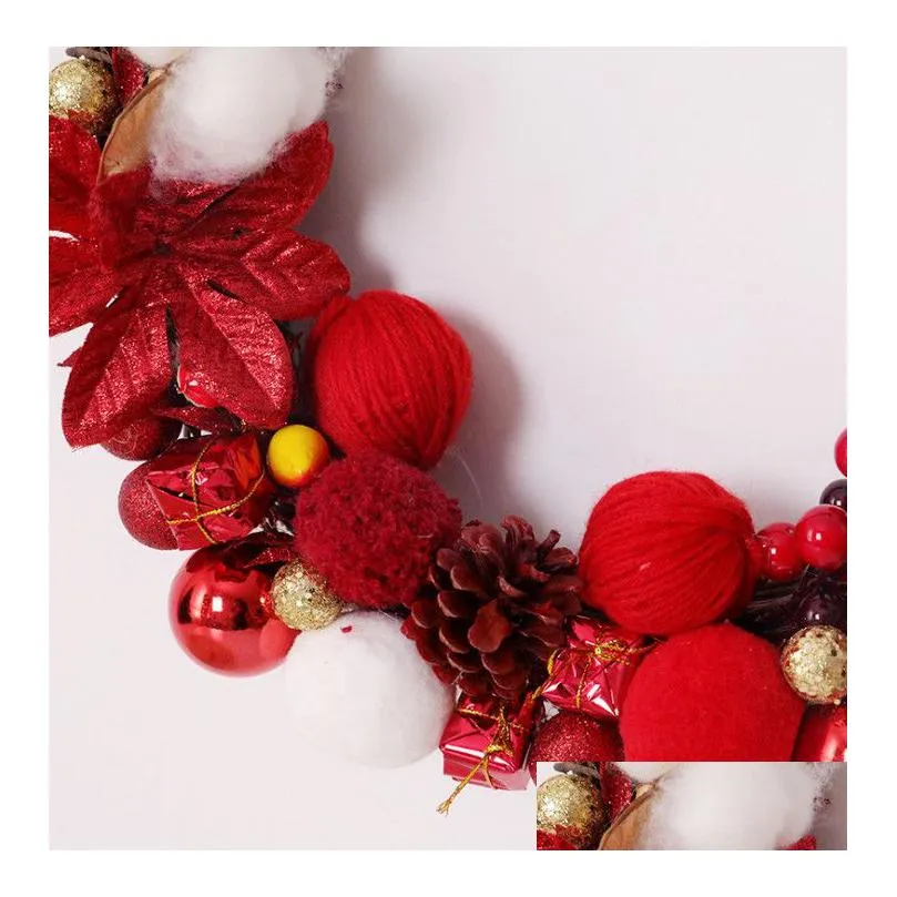 the latest 30cm size christmas decorations, christmas wreath hand-woven rattan rings, christmas pendants and home decorations,