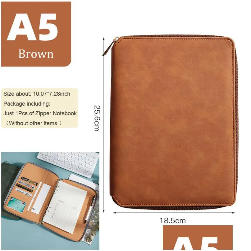 wholesale notepads a5 a6 loose-leaf notebook journal binder zipper notepad agenda planner stationery organizer diary note book sketchbook office