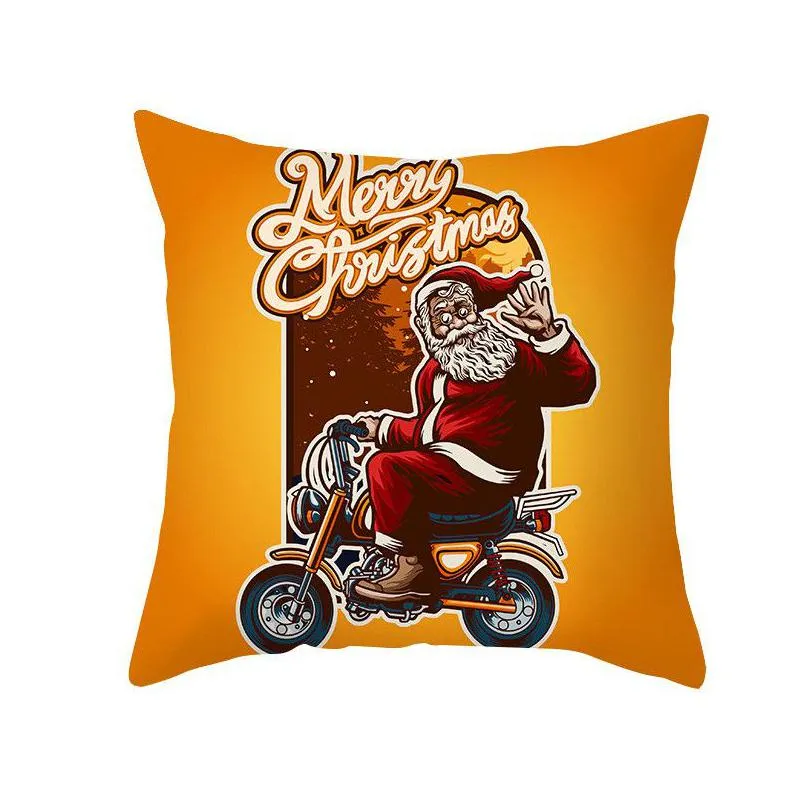 funny santa christmas throw pillow covers 18x18 inch santa claus pets home decorative pillowcase for couch sofa gge2157
