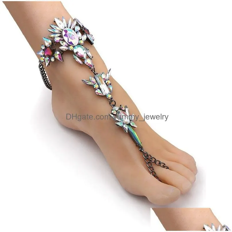 anklets boho crystal anklet australia beach vacation ankle bracelet sandals sexy leg chain female statement asteria lyra foot jewelry