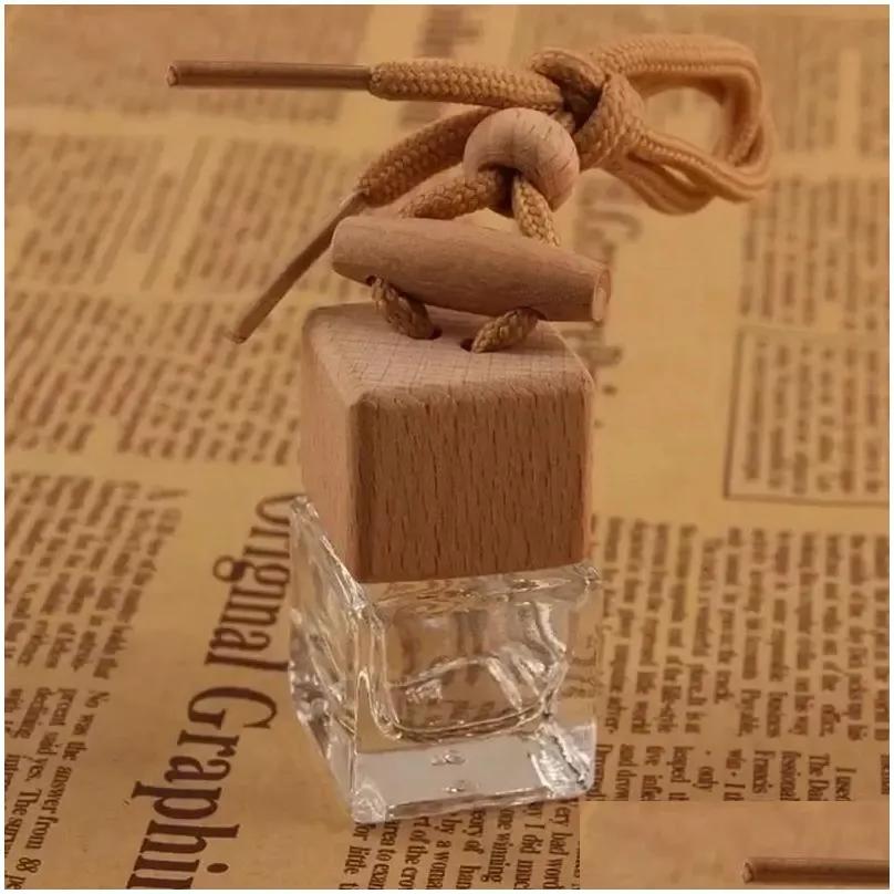 stock car hanging glass bottle  oils diffusers empty perfume aromatherapy refillable diffuser air fresher fragrance pendant ornament fy5288
