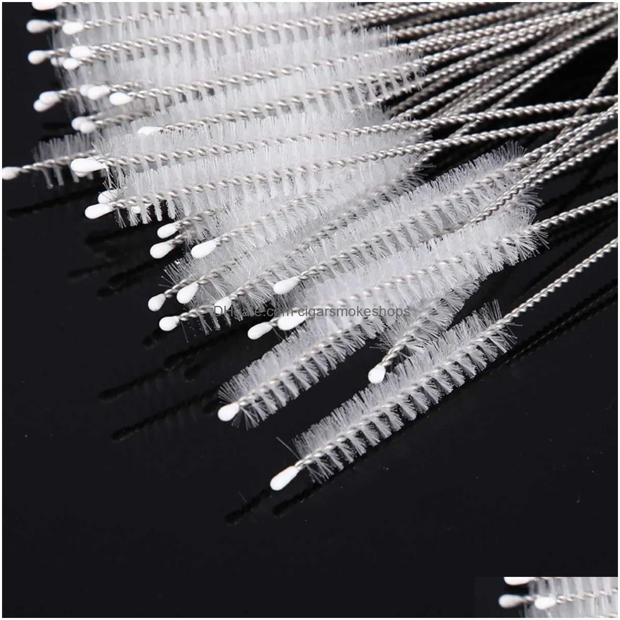 new 10pcs drinking straw cleaning brush kit straw tube pipe cleaner nylon stainless steel long handle cleaning brushes for straws