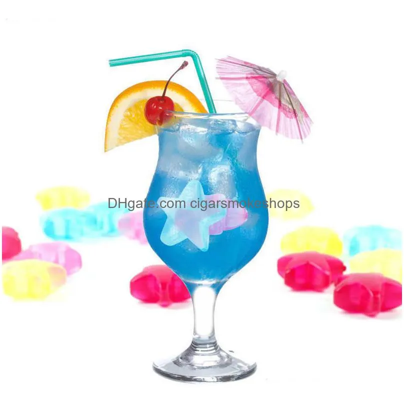 new 20pcs star shaped reusable ice cubes plastic multicolour ice cube picnic keep drink cool physical cooling bar tool