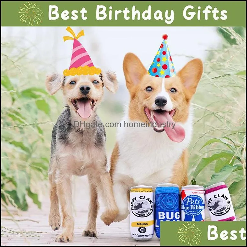 Funny Cute Squeaky Dog Toys Birthday Gifts for Large Medium Dogs Alcohol White Claw Dog Toy Safe and Non-Toxic Materials Beer 5 Color Wholesale