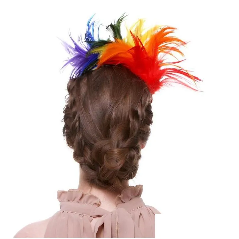 woman feather hair hoop bride head band reusable party formal hat headwear opp package with high quality rre15267