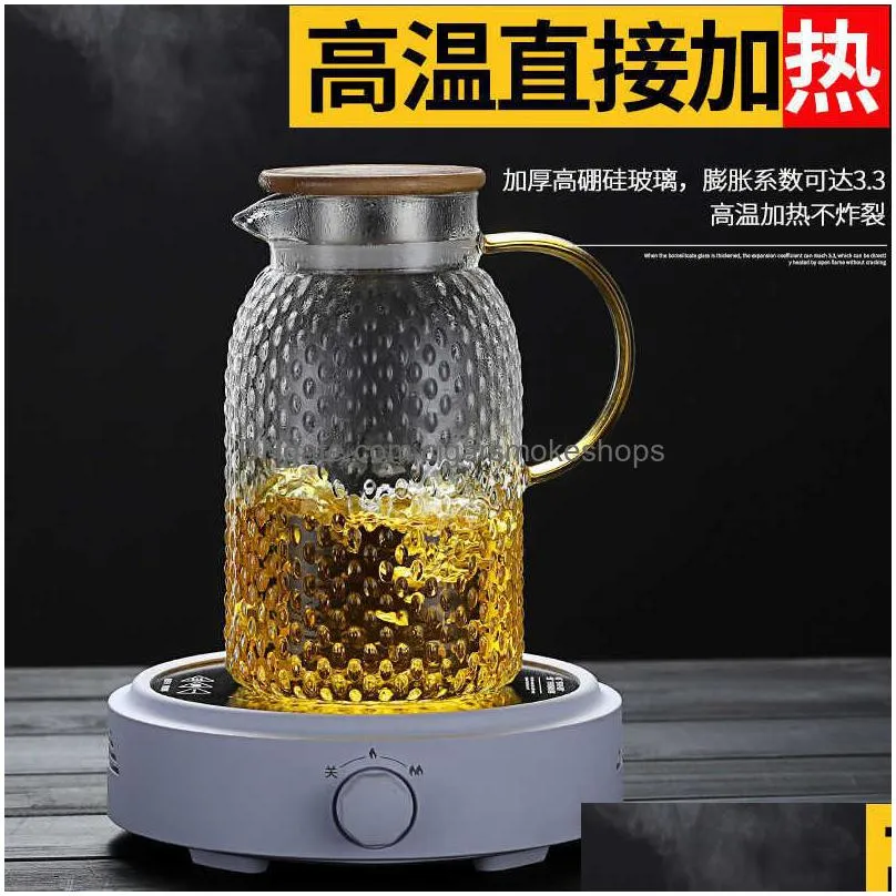 1-1.9l cold kettle glass large capacity rice grain kettle heatable glass set cool white kettle household cup drinkware hot