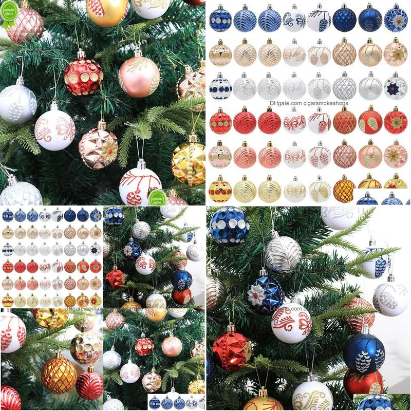 8pcs christmas tree balls xmas tree hanging ball ornament diy home party festive decor new year gift noel navidad supplies