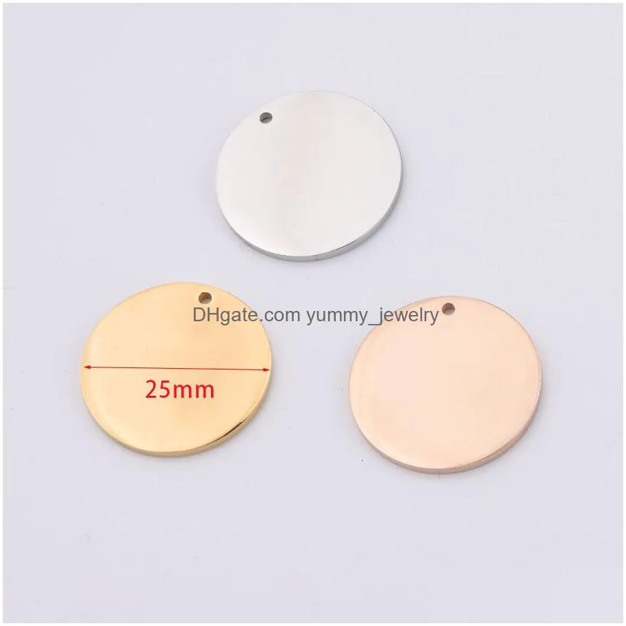 charms fnixtar 1.8mm thickness diy blank stamping round discs mirror polish stainless steel engrave charm disk 251512mm 20piecelot