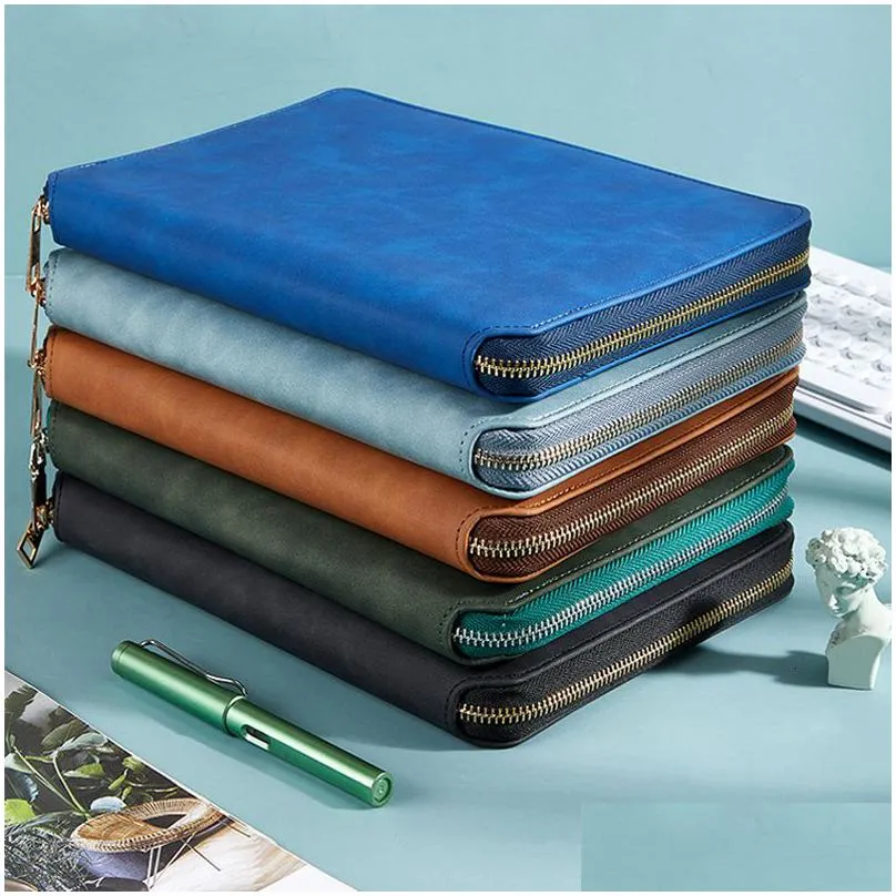 wholesale notepads a5 a6 loose-leaf notebook journal binder zipper notepad agenda planner stationery organizer diary note book sketchbook office