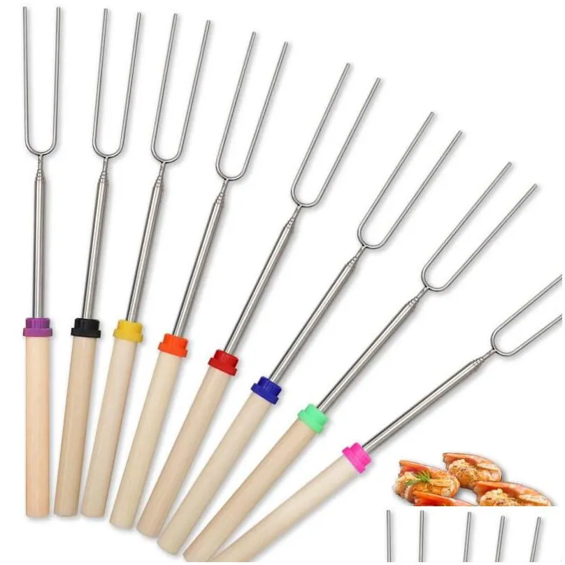 stainless steel bbq tools marshmallow roasting sticks extending roaster telescoping cooking/baking/barbecue rre15261