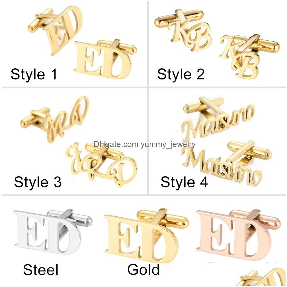 cuff links custom engraved name initials cuff links buttons mens wedding gifts personalized shirt letter cufflinks cufflink man accessories