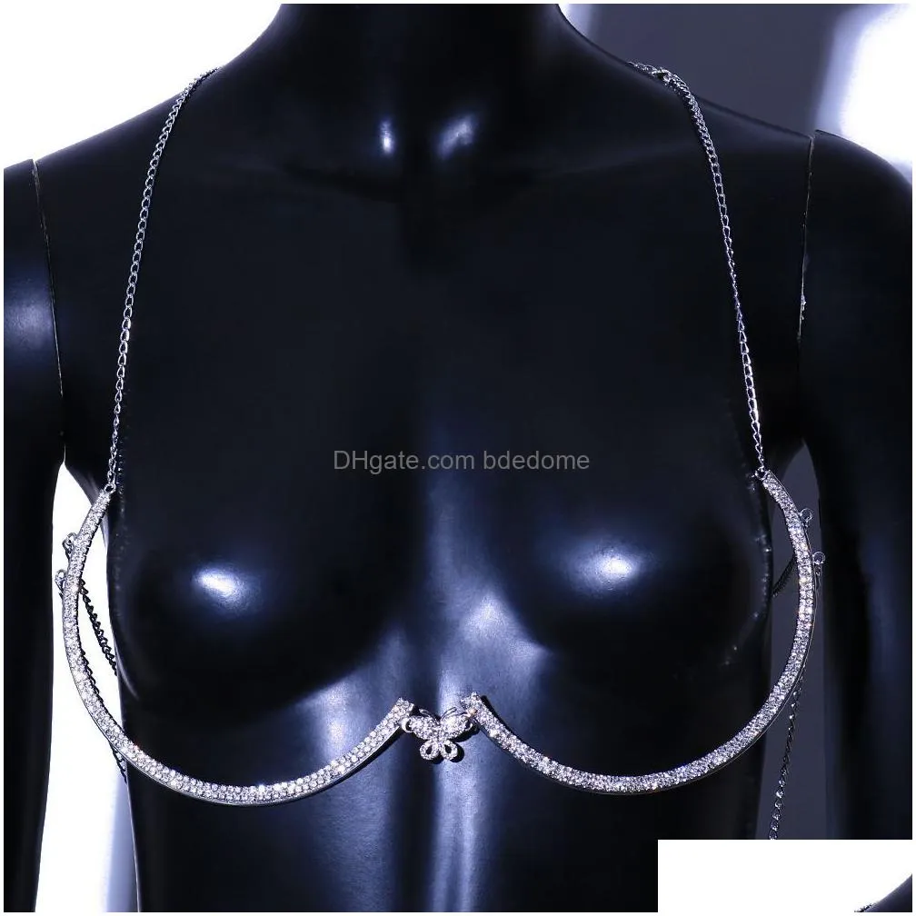 other butterfly delicate women chest bracket bras chain body jewelry sexy body chain bra harness lingerie for women gift 221008