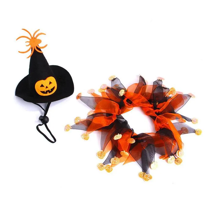 dog apparel halloween clothes cat funny pet clothing role playing suit pet witch hat pumpkin collar halloween party ps2131