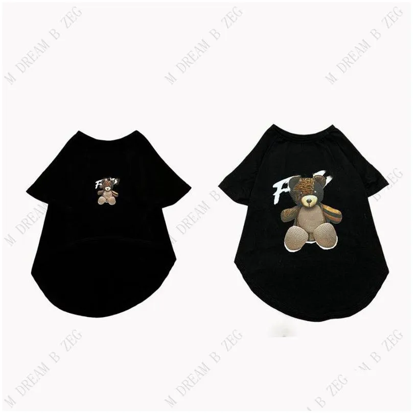 designer dog t shirts summer semi-sleeve shirt with fashion pattern pet shirts breathable cotton soft dog sweatshirt for small dog