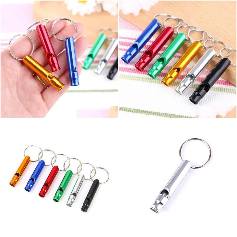 metal whistle keychains portable self defense keyrings rings holder fashion car key chains accessories outdoor camping survival mini