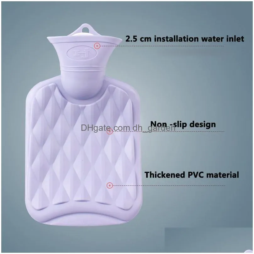 500ml pvc thickened hot water bottles party favor outdoor portable winter warm water injection bottle