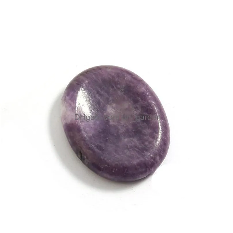 natural stone thumb crystal massage stone party favor energy yoga healing gem craft gift 45x35mm
