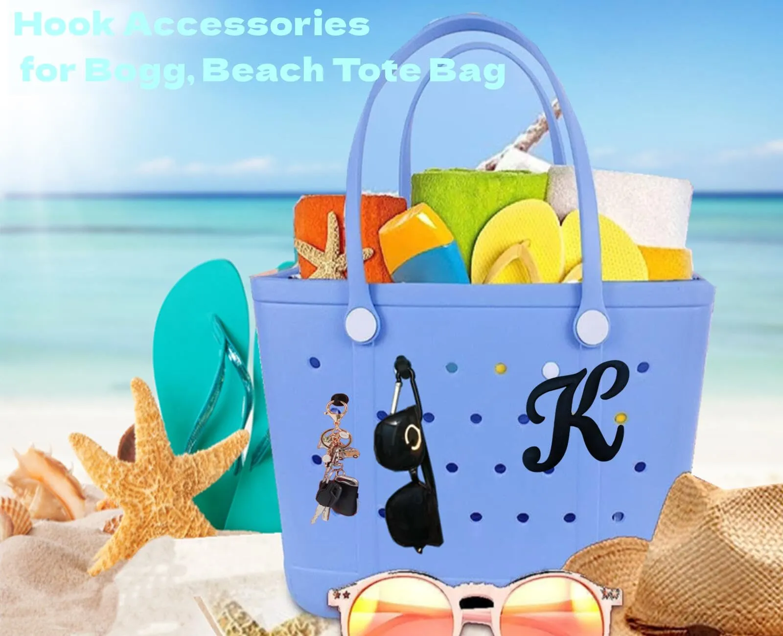 bag charms for bogg bag accessories decorative add bogg bag insert carabiner keys holder set alphabet letters and rubber tassel hanger holder hook for beach tote bag m letter k