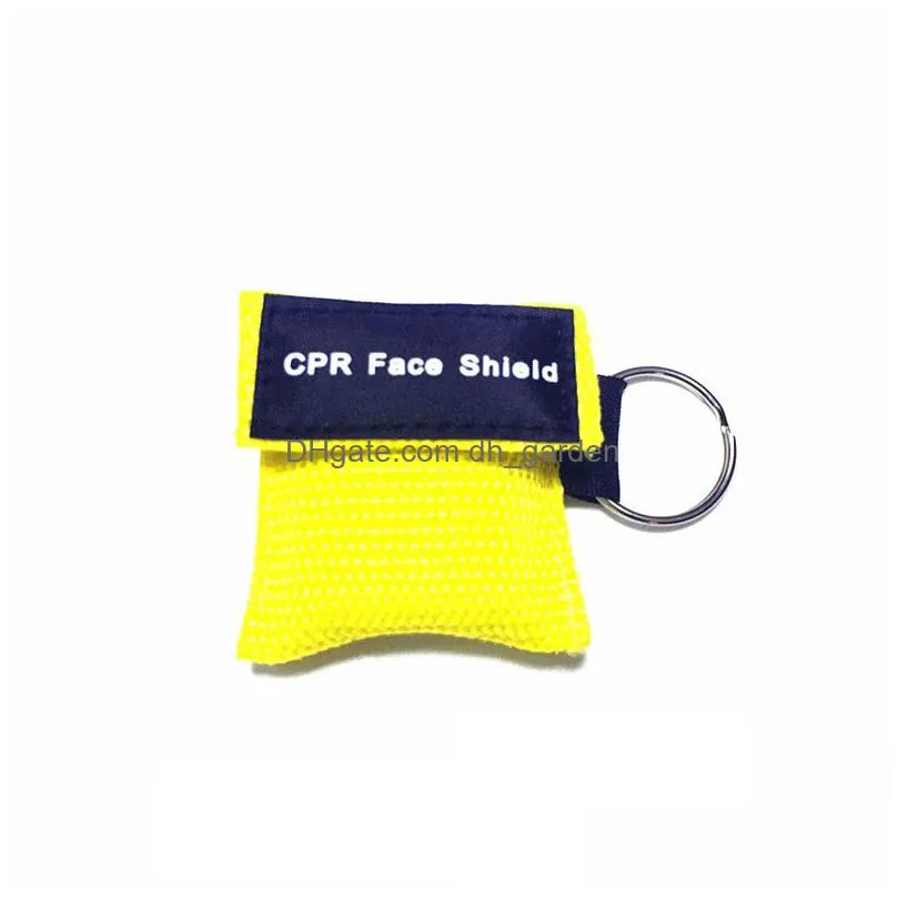 8 colors cpr resuscitator mask keychain emergency face shield first help cpr mask for health care tools customized logo