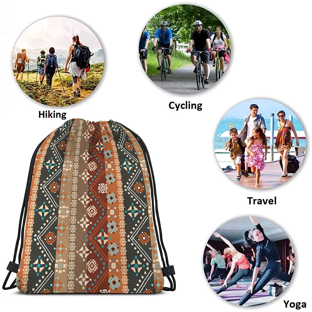 colorful boho floral drawstring bags backpack bag bohemian style tribal art batik seamless pattern sport gym sack drawstring bag string bag yoga bag for men women