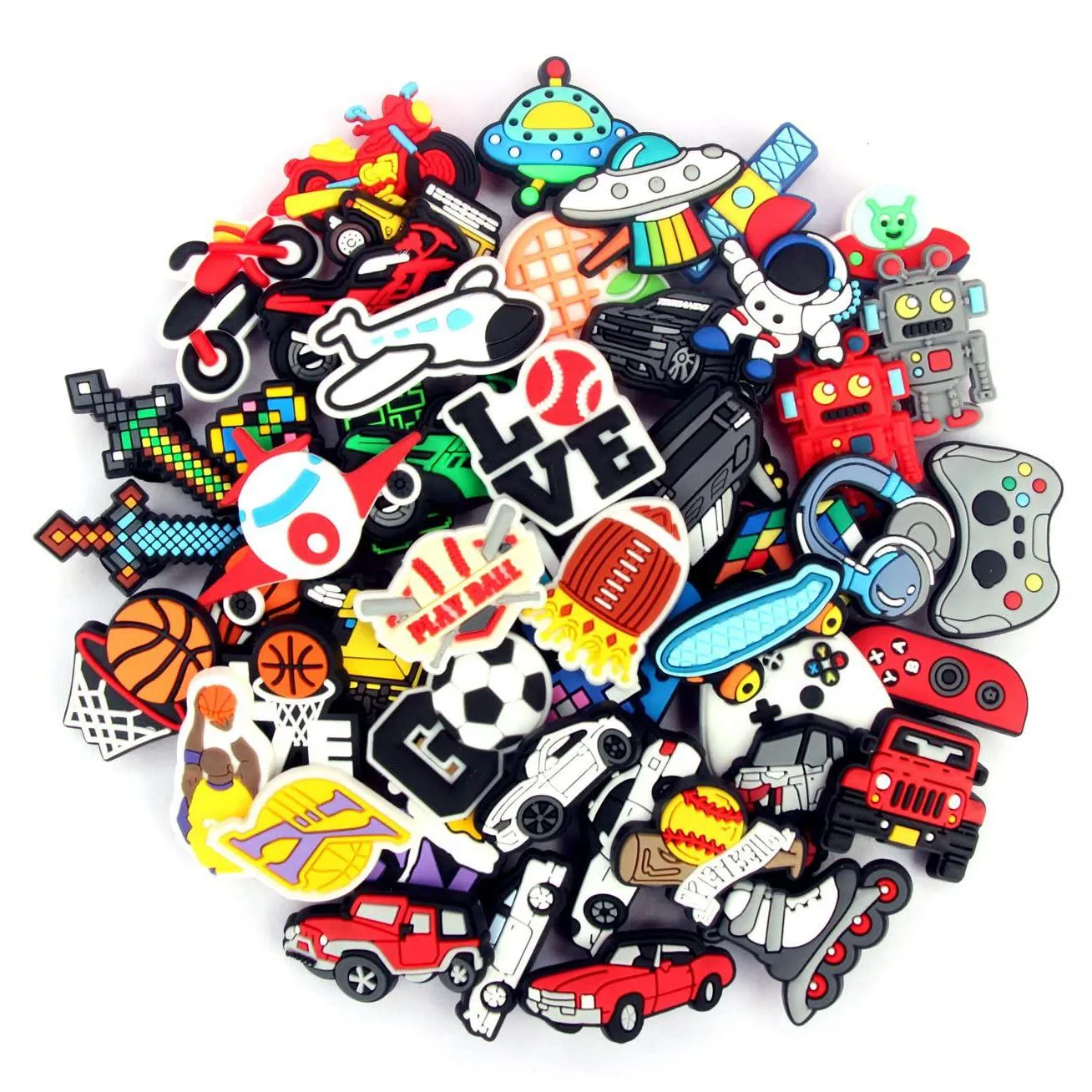 shoe parts accessories 27 pack decorations charms for boys girls women teens kids clog pins fit garden sandals wristb zcroccharmstore