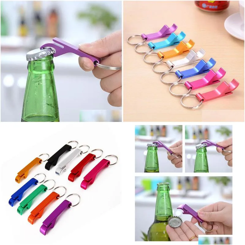 metal aluminum alloy keychain openers pocket key chain beer bottle opener claw bar small beverage keychain pendant ring