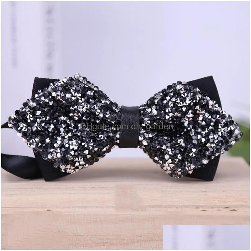 fashion accessories diamond bow tie men`s wedding decoration bow adjustable
