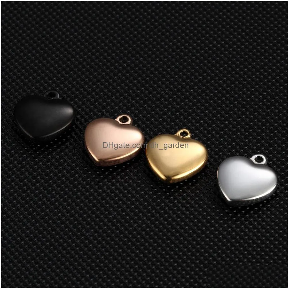 14mm peach heart pendant diy necklace love stainless steel pendant fashion accessories without chain