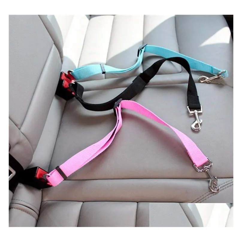 dog pet car seat safety belt harness restraint adjustable lead leash travel clip dogs supplies accessories