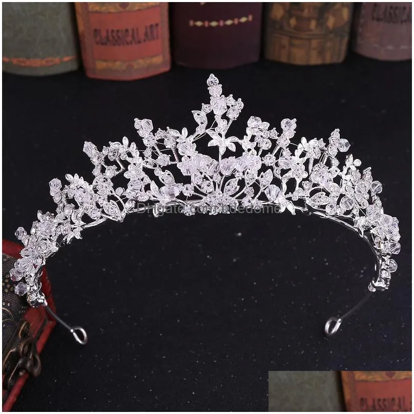 wedding hair jewelry kmvexo trendy baroque crystal luxury wedding crowns handmade beads for bride tiaras fashion queen headpiece hair accessories