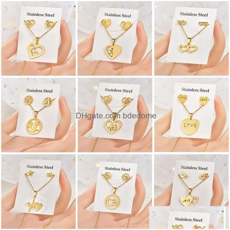 wedding jewelry sets 10setspack jewelry earings for women stud earrings stainless steel set insect animal female accessories 230313